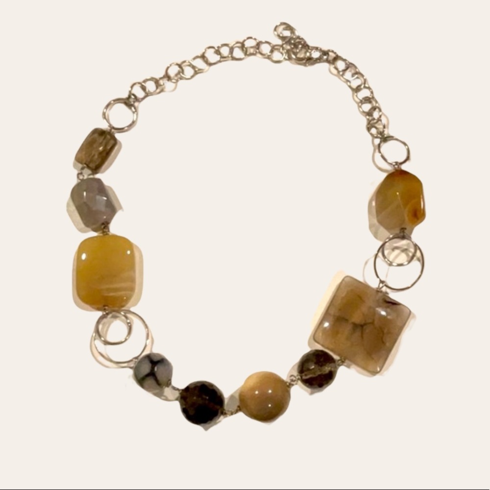 Multi Shape Stone Necklace- New